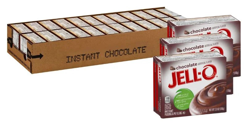 Jell-O Chocolate Instant Pudding Mix 3.9oz (Case of 24)