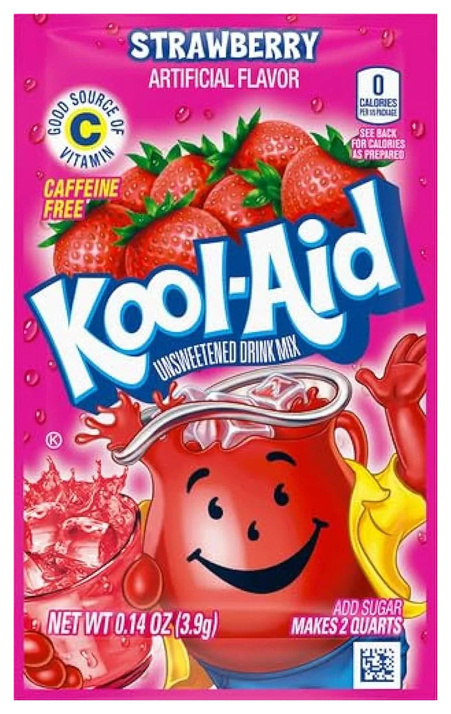 Kool Aid Strawberry Unsweetened Sachet 2QT **Expiry 31 Jul 24**