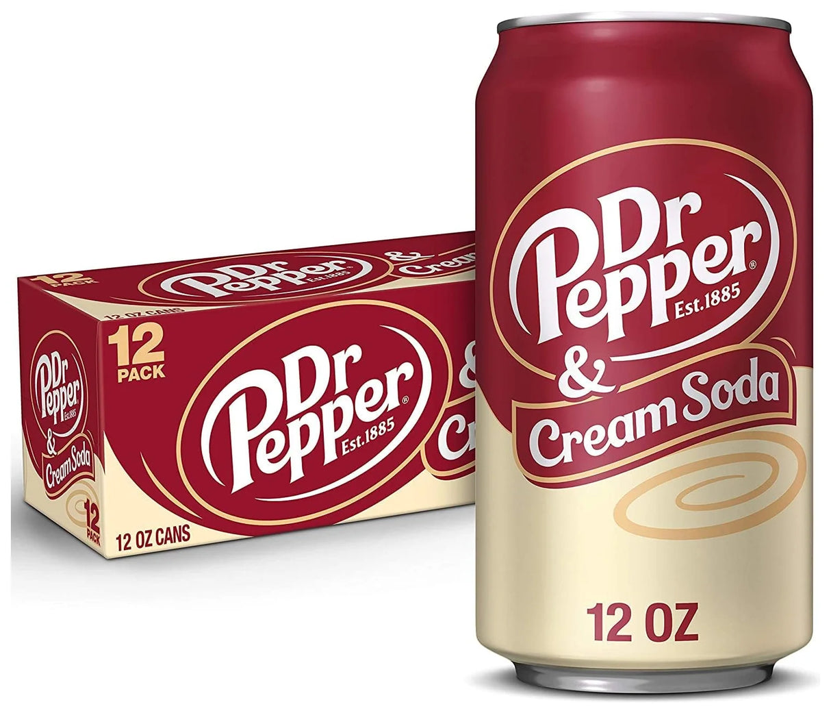 Dr Pepper & Cream Soda Cans 355Ml (Case of 12)