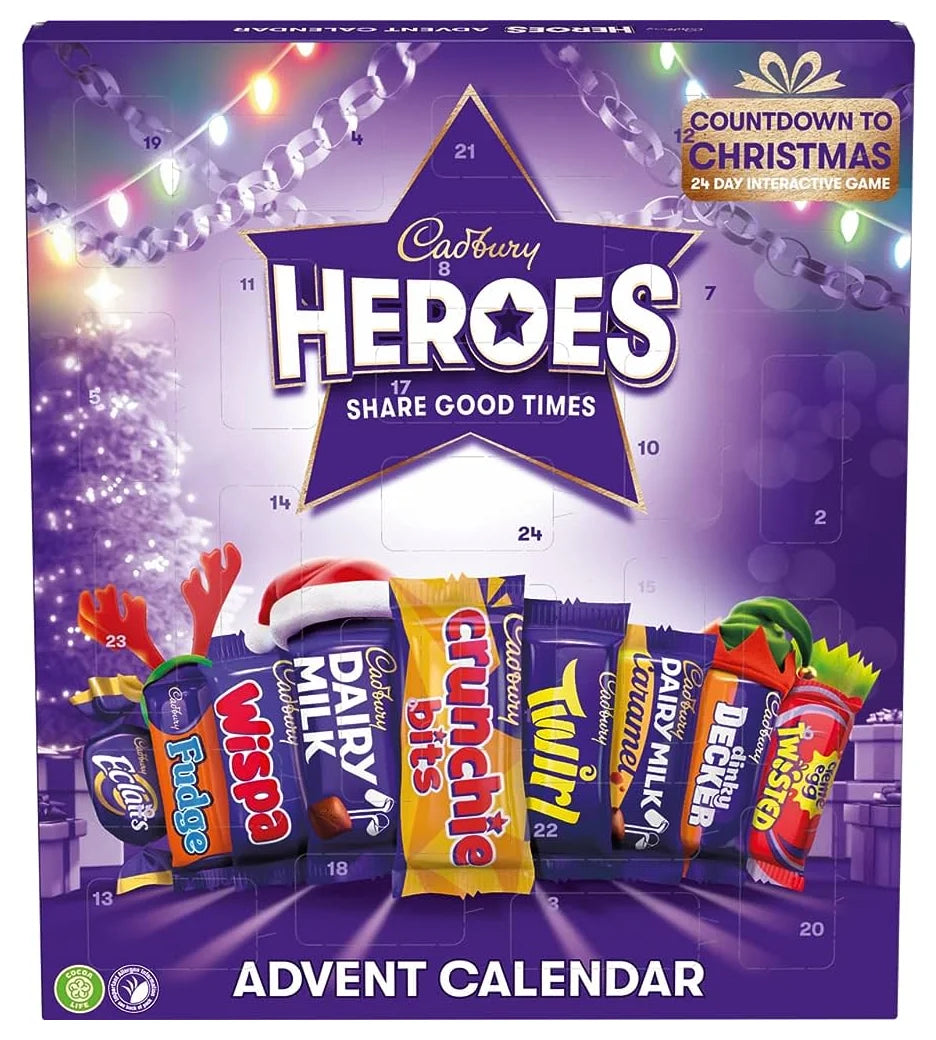 Cadbury Heroes Advent Calendar 230G **Damaged: Damaged Windows**