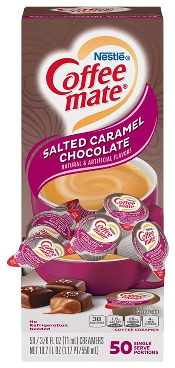 Coffee Mate Salted Caramel Chocolate Liquid Coffee Creamer 50s (0.375oz) (Case of 4)