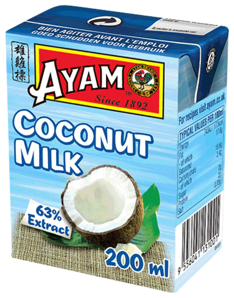 Ayam Premium Coconut Milk Tetra Pack 200ML (Case of 12)