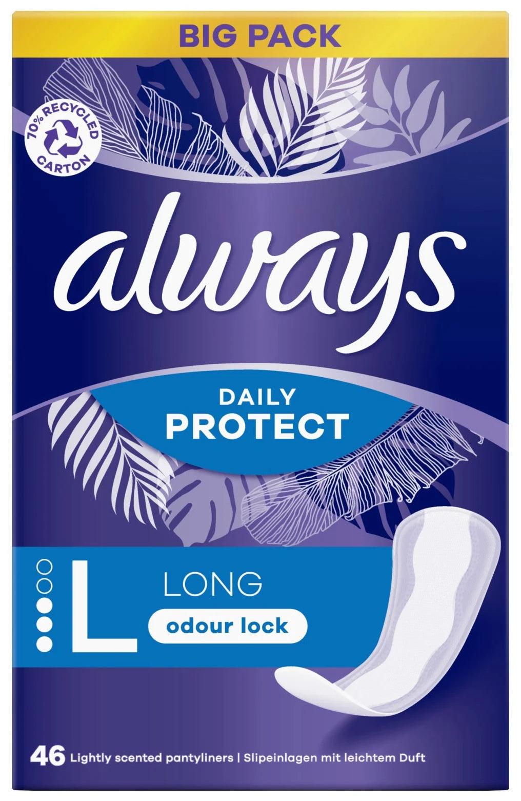 Always Dailies Liners Long Unscented