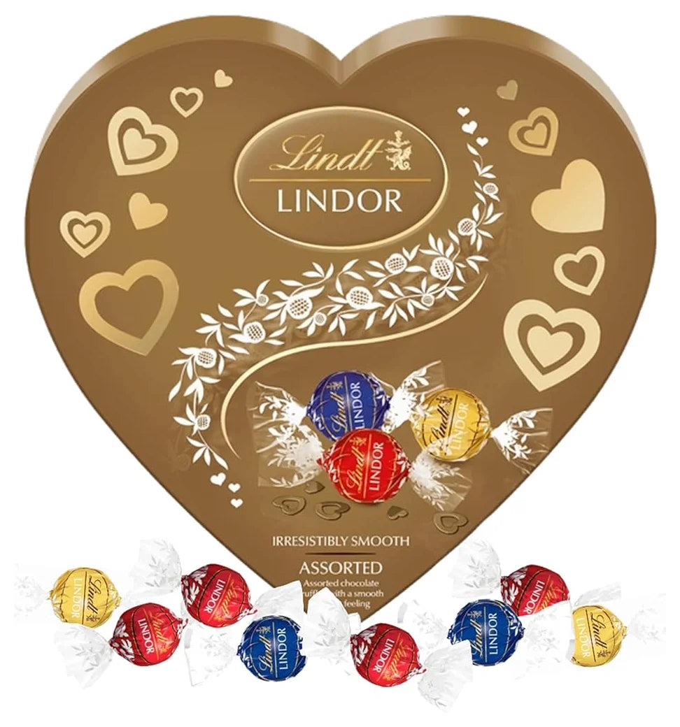 Lindt Lindor Heart Box Assorted 200G (Case of 8)