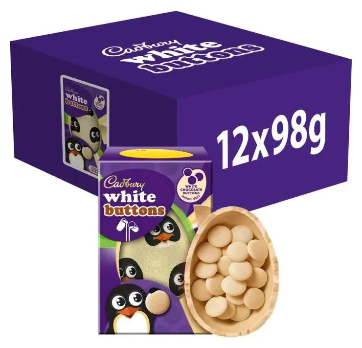 Cadbury White Buttons Easter Egg 98G (Case of 12)