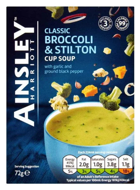Ainsley Harriott Broccoli & Stilton Cup Soup 72G - World Food Shop