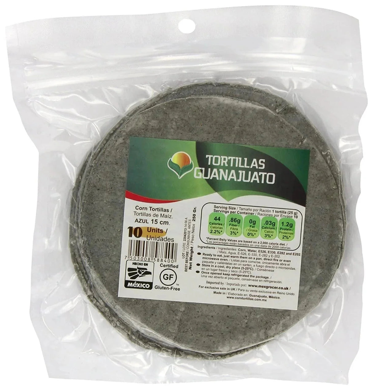 15Cm Blue Corn Tortilla Zip-Lock 10Pcs - World Food Shop