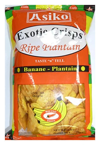 Asiko Plantain Crisps Mild Chilli 75g