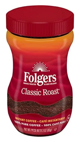 Folgers Classic Roast Instant Coffee 3oz (85G)