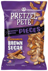 Pretzel Pete Cinnamon Brown Sugar Seasoned Pretzel Pieces 160G (Case 8)