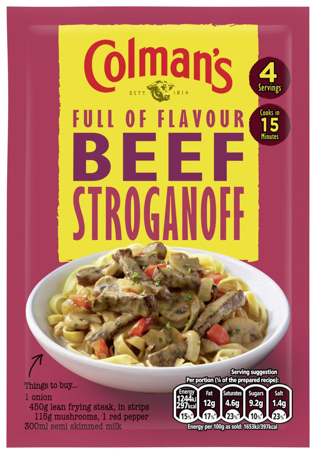 Colman's Beef Stroganoff Mix Sachet 39G (Case of 16)