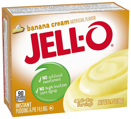 Jell-O Banana Cream Pudding Instant Mix 3.4Oz - World Food Shop
