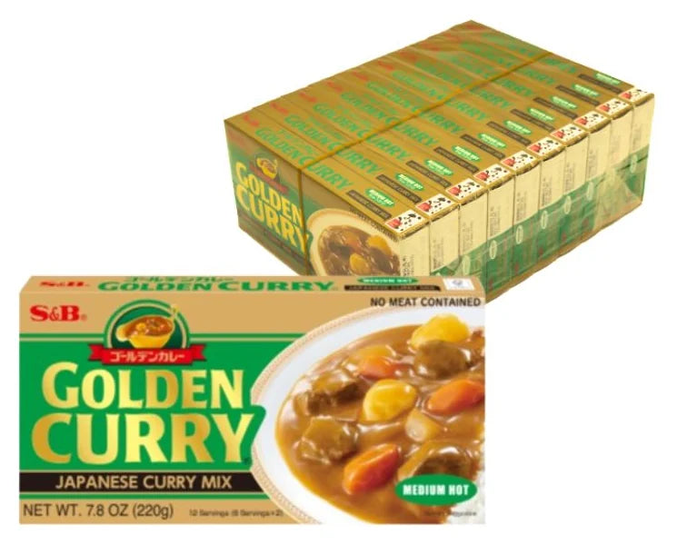 S&B Golden Curry Medium Hot 220G (Case of 20)