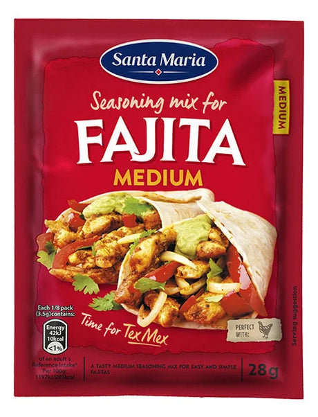 Santa Maria Fajita Medium Seasoning Mix 28G (Case of 20)