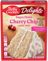 Betty Crocker Delights Super Moist Cake Mix Cherry Chip 13.25 Oz (Case of 12)