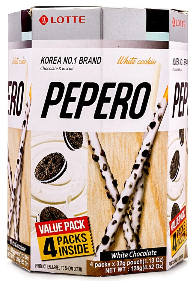 Lotte Pepero White Cookie 128G (Case of 9)
