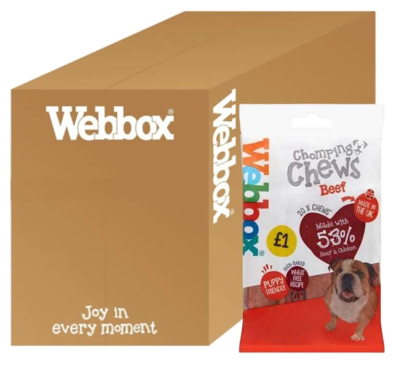Webbox Chomping Chews Beef 20 Pack (Case of 10)