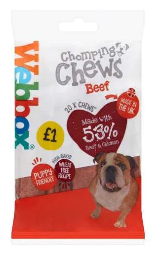 Webbox Chomping Chews Beef 20 Pack (Case of 10)