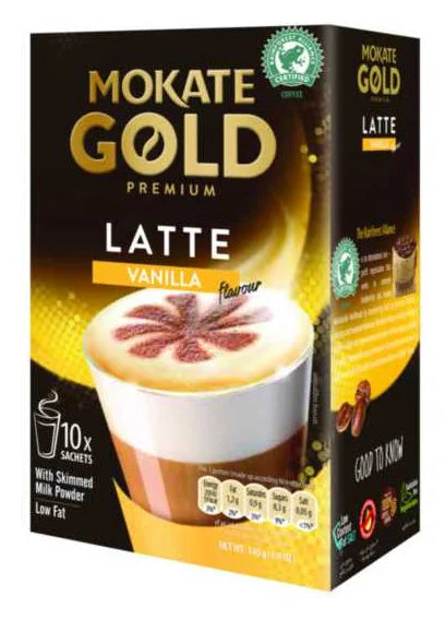 Mokate Gold Premium Vanilla Latte 10 Pack (140G) (Case of 12)
