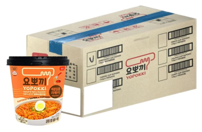 Youngpung Yopokki  Cup Sweat&Spicy Rapokki 145G (Case of 16)