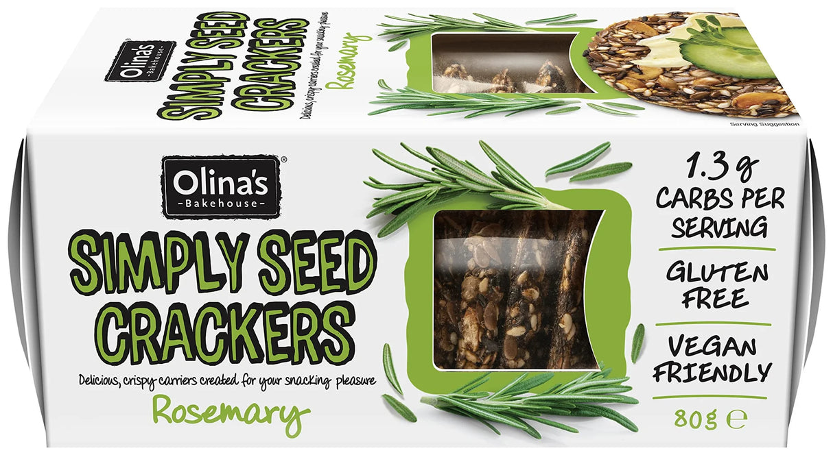 Olina's Gluten Free Simply Seed Crackers 'Rosemary' 80G