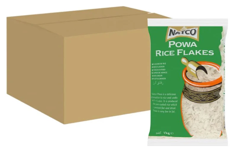 Natco Powa Medium Flaked Rice 1KG (Case of 6)
