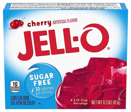 Jell-O Sugar Free Cherry Gelatin 0.3oz (Case of 24)