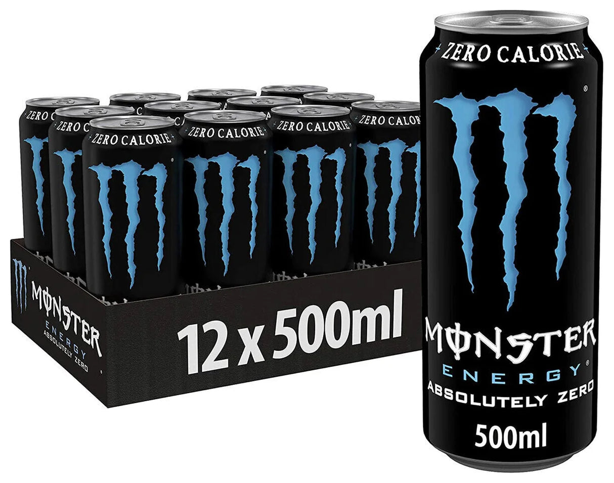 Monster Absolute Zero Energy Drink 500Ml (Case of 12)