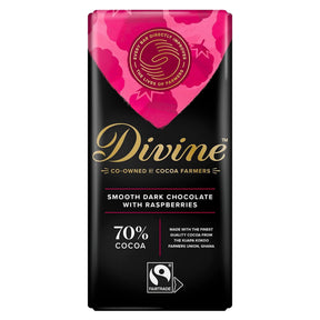 Divine Dark Chocolate With Raspberries 90G