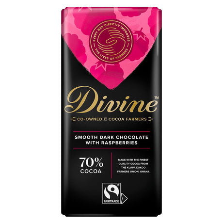 Divine Dark Chocolate With Raspberries 90G