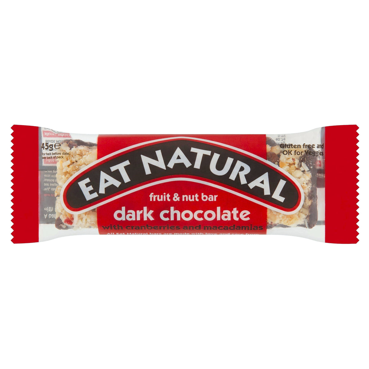 Eat Natural Dark Chocolate With Cranberries & Macadamias Fruit & Nut Bar 45G