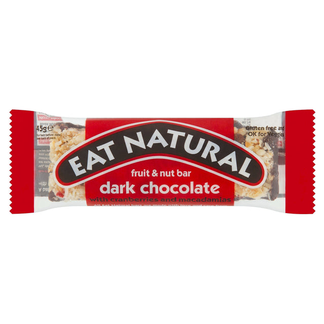 Eat Natural Dark Chocolate With Cranberries & Macadamias Fruit & Nut Bar 45G