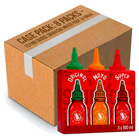 Flying Goose Sriracha Mixed Pack 3 x 100ml (Original, Mayo, Super Hot) (Case of 8)
