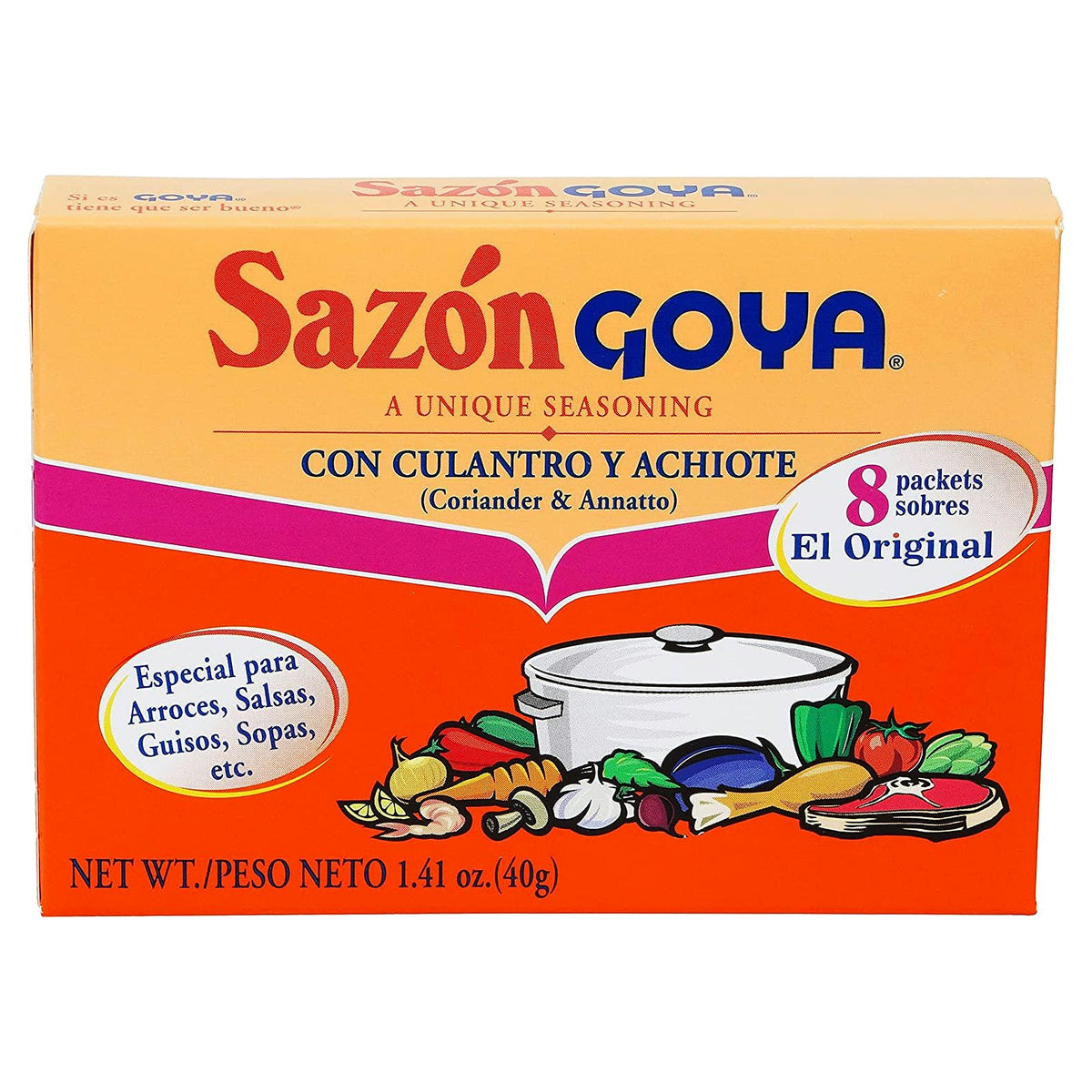 Goya Sazon Coriander & Annatto Seasoning 40G (1.41Oz)