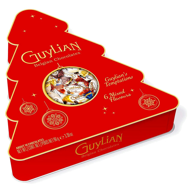 Guylian Temptations Red Christmas Tree Box Of Mixed Flavour Sea Horses 96G