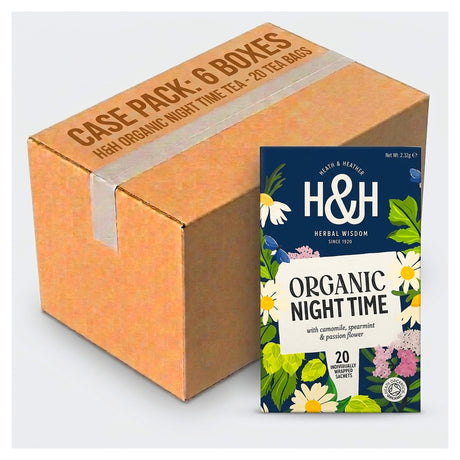 H&H Organic Night Time Tea - 20 Tea Bags (Case of 6)