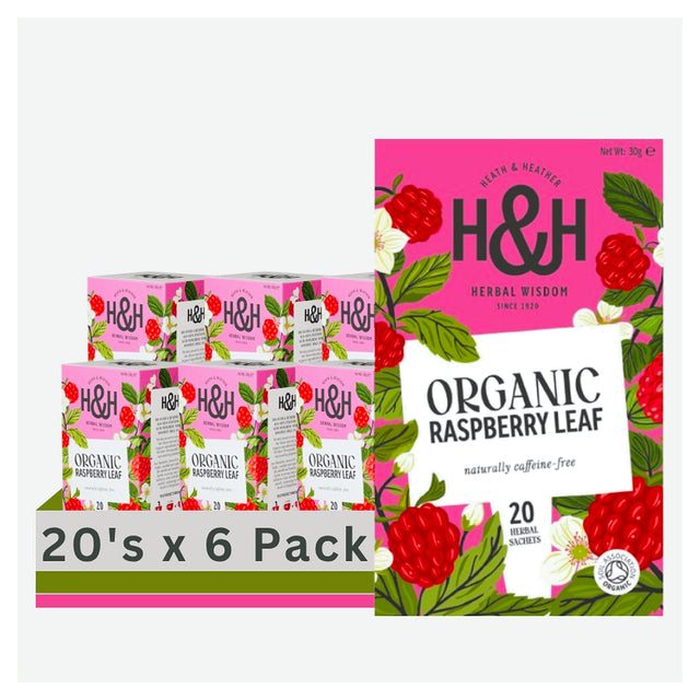 Heath & Heather Organic Raspberry Leaf 20 Tea Bags (Case of 6)