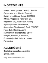 Product ingredients and allergens