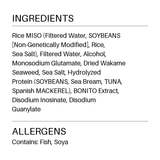 Verified ingredient panel