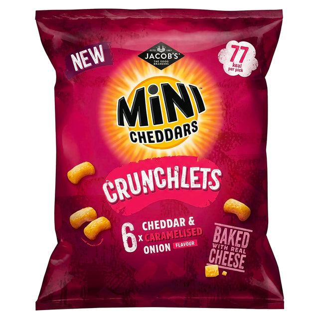 Jacobs Mini Cheddar Crunchlets Cheddar & Caramelised Onion 6X17G