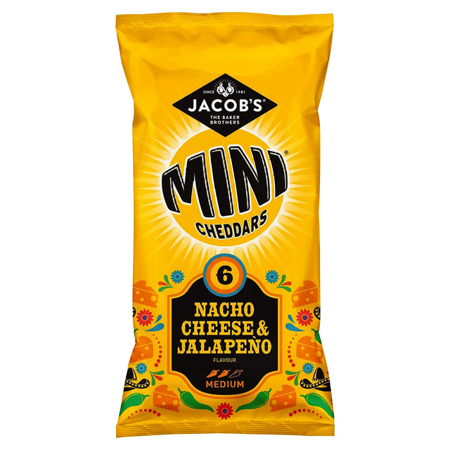 Jacobs Mini Cheddars Nacho Cheese Jalapeno 6Pk