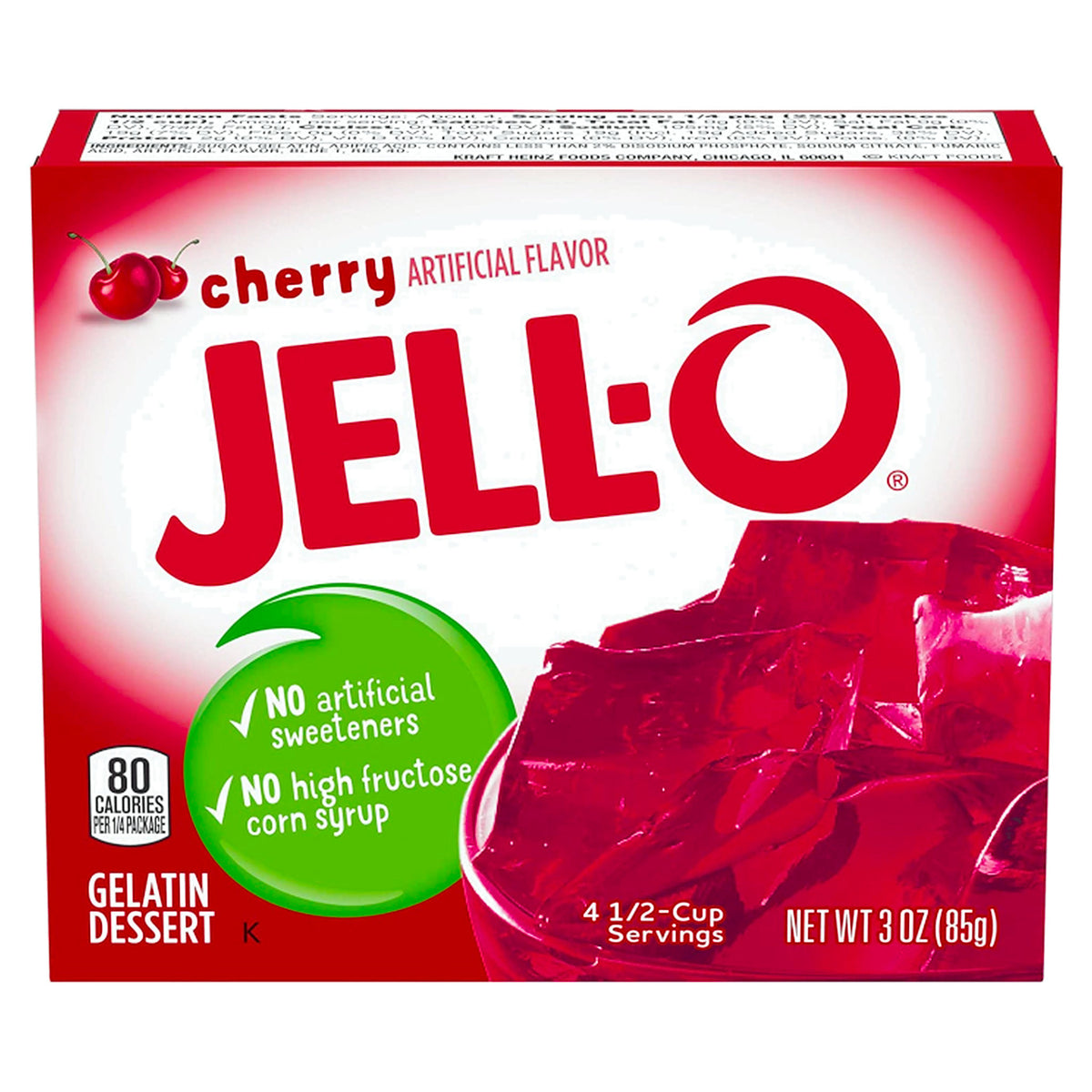 Jell-O Cherry Gelatin 3Oz (85G)