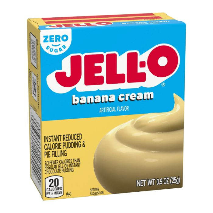 Jell-O Sugar Free Banana Cream Pudding Mix 0.9oz (Case of 24)