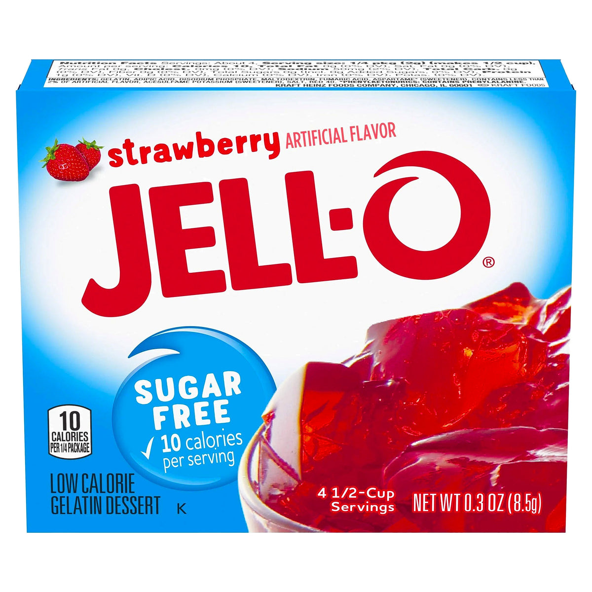 Jell-O Sugar Free Strawberry Gelatin 0.3oz