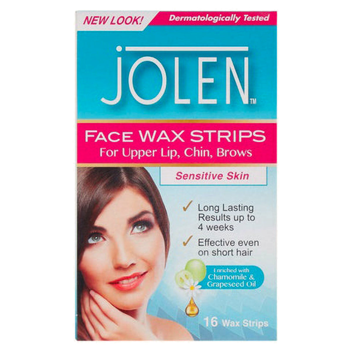 Jolen Face Wax Strips Sensitive Skin 16s