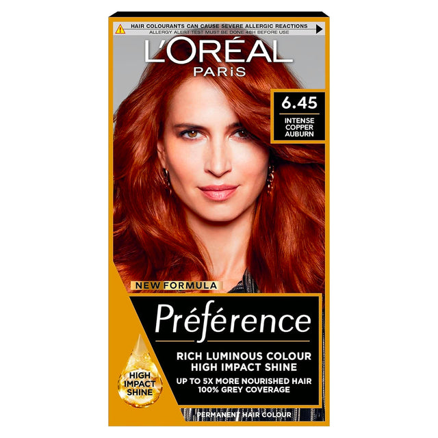 L'Oreal Paris Preference Permanent Hair Dye Intense Copper Auburn 6.45