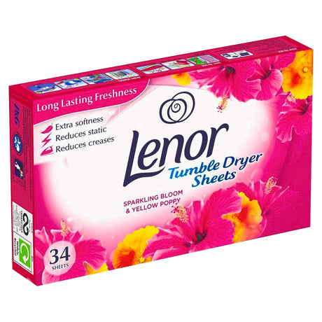 Lenor Tumble Dryer Sheets - Sparkling Bloom 34s