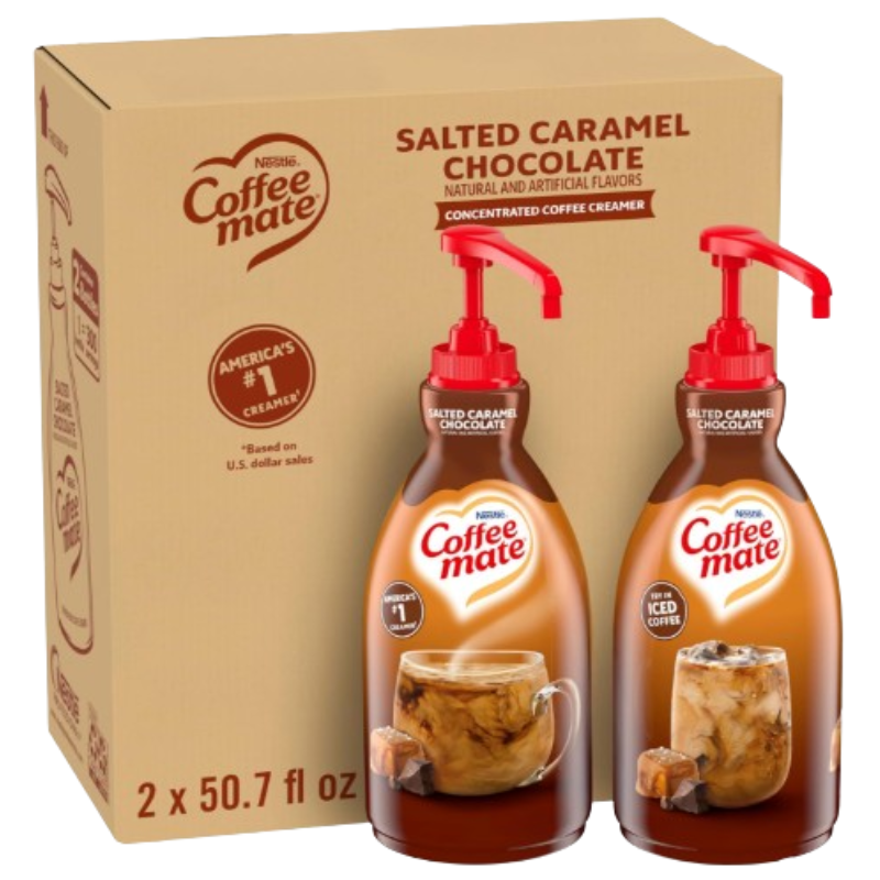 Coffee-Mate Liquid Creamer Salted Caramel 1.5L Pump Bottle (Case of 2)