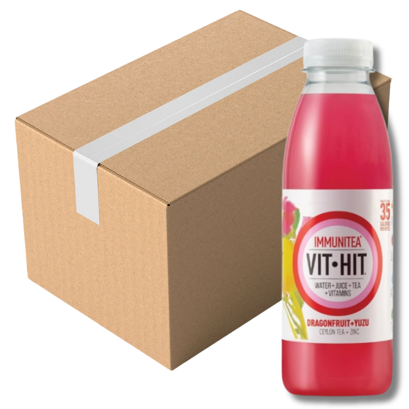 Vit Hit Immunitea Dragonfruit, Yuzu Zinc & Ceylon Tea 500ML (Case of 12)
