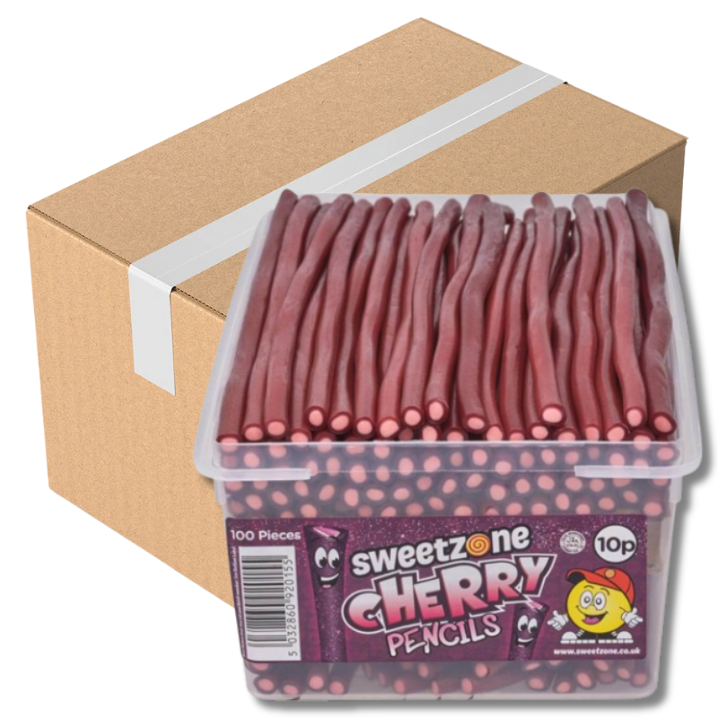 Sweetzone Cherry Pencils 1.1kg (Case of 8) | Bulk Halal Confectionery ...